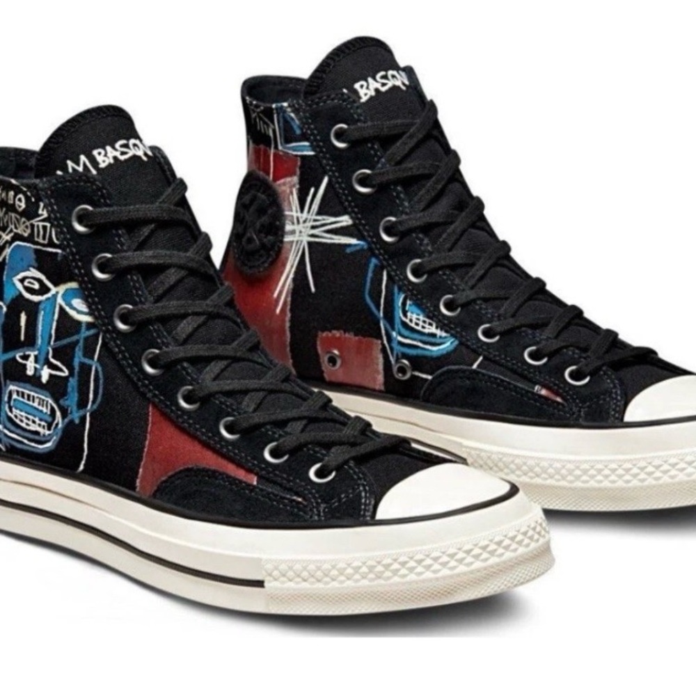 Jean-Michel Basquiat High-Top Sneakers - Black and Red